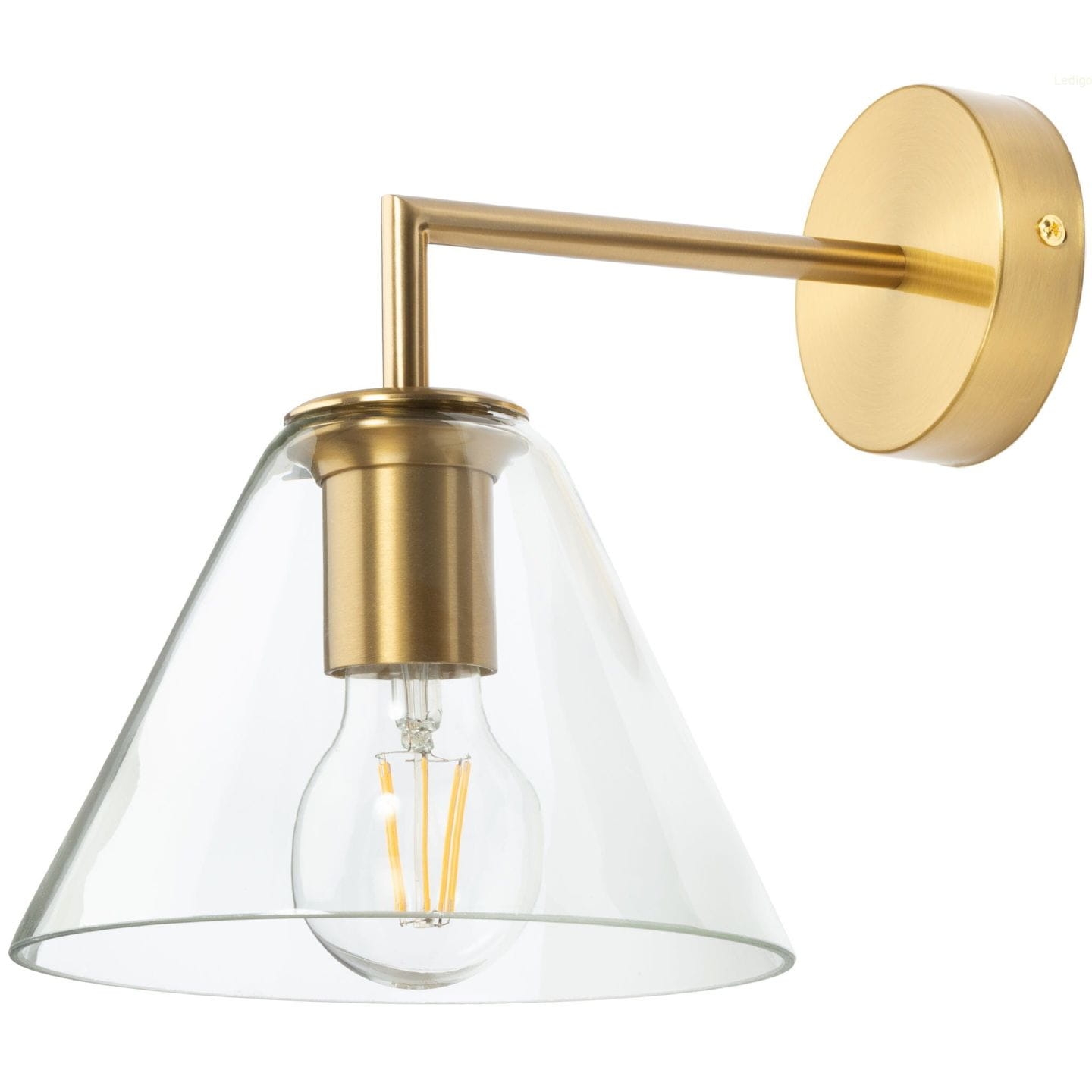 Kinkiet szklany złoty stożek Paris 1xE27