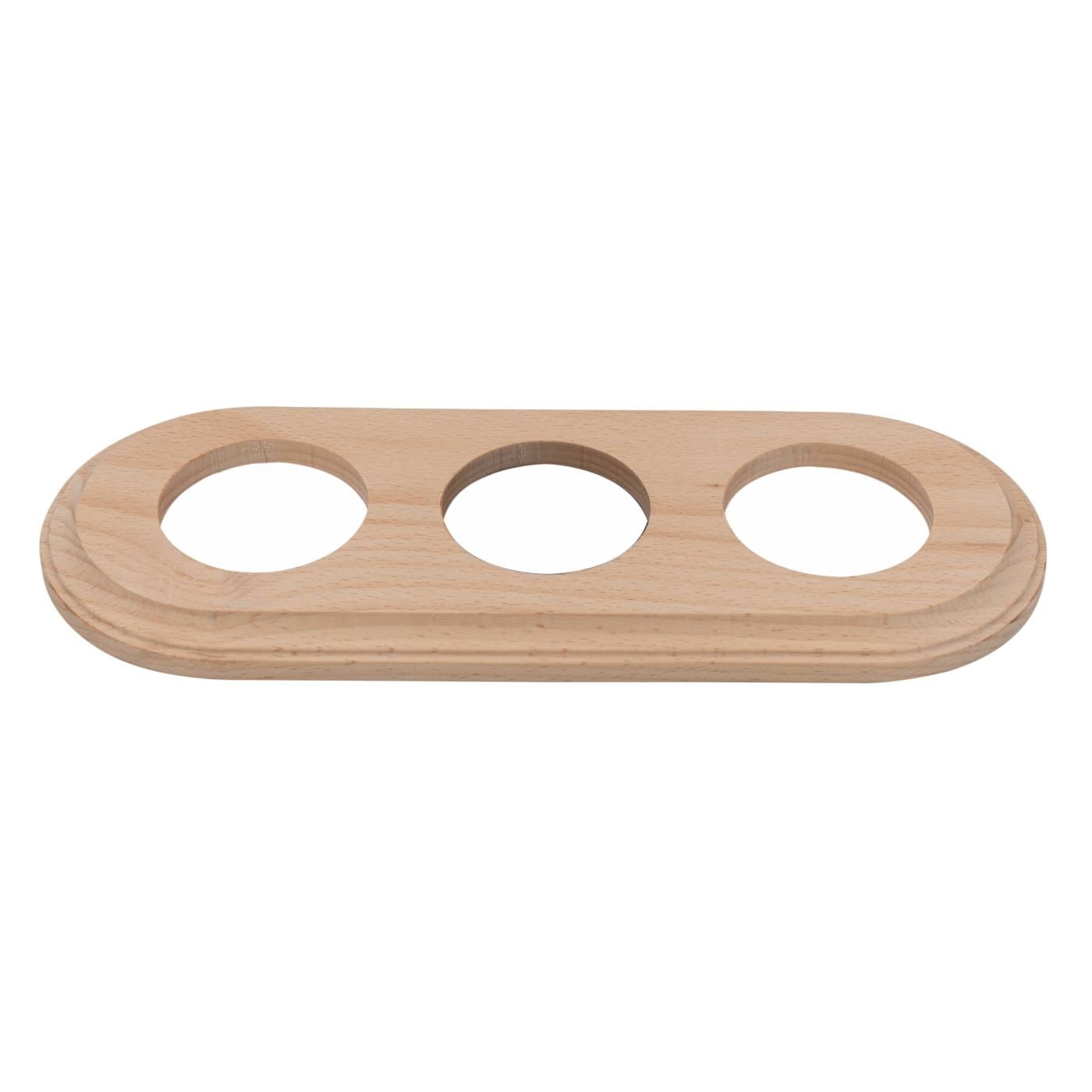 Ramka potrójna drewniana do gniazdek i włączników ceramicznych retro podtynkowa