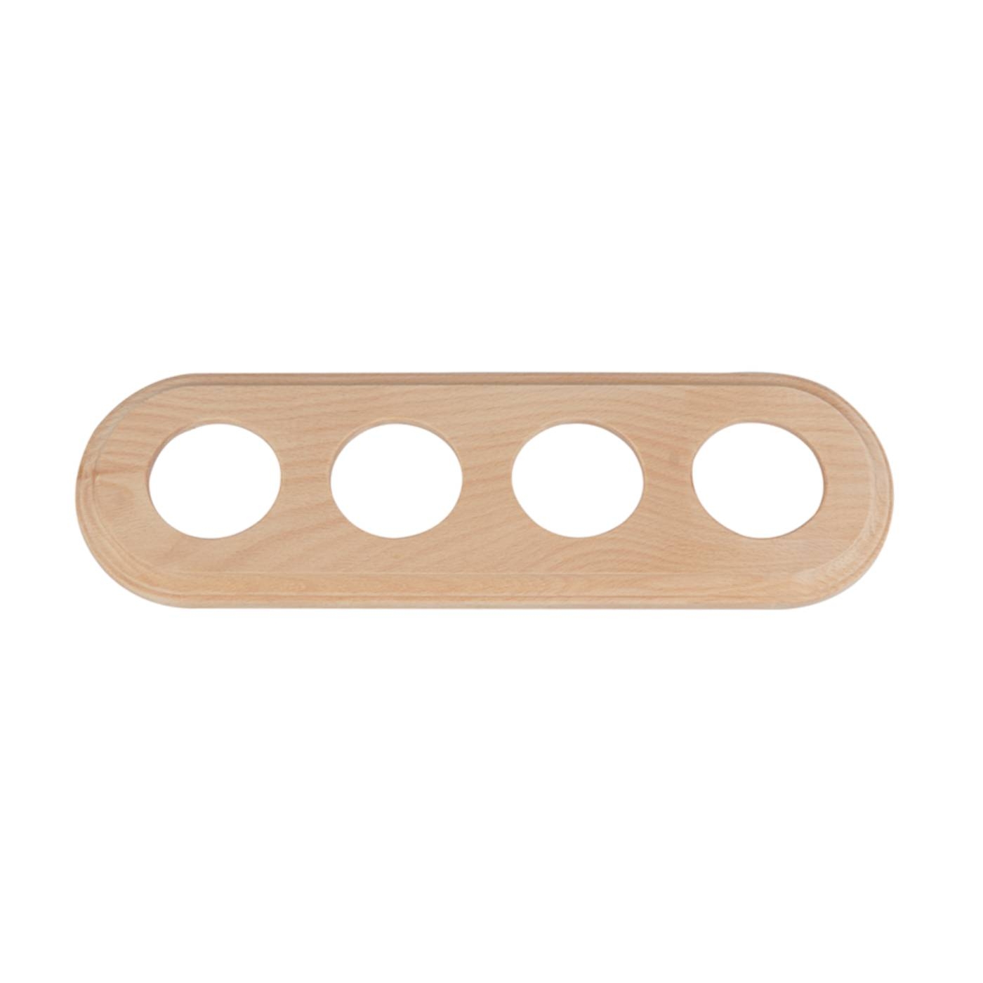 Ramka poczwórna drewniana do gniazdek i włączników ceramicznych retro podtynkowa