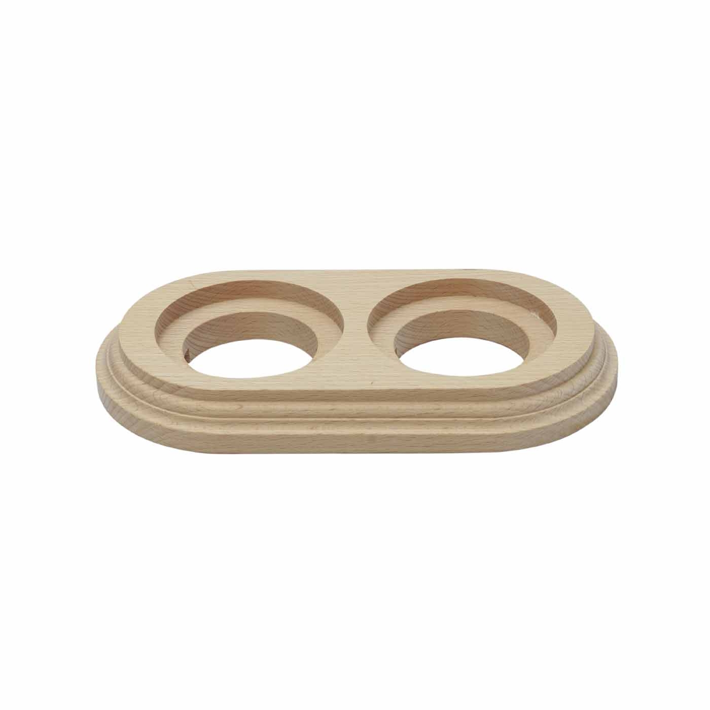 Ramka podwójna drewniana do gniazdek i włączników ceramicznych retro natynkowa