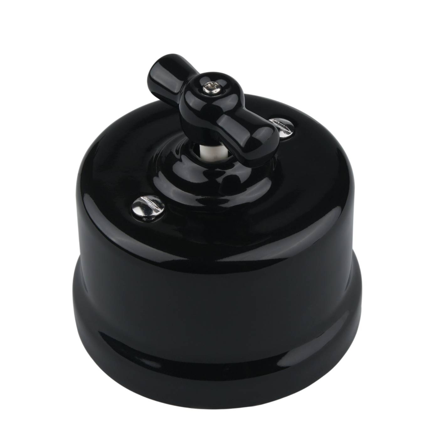 Włącznik obrotowy świecznikowy natynkowy czarny