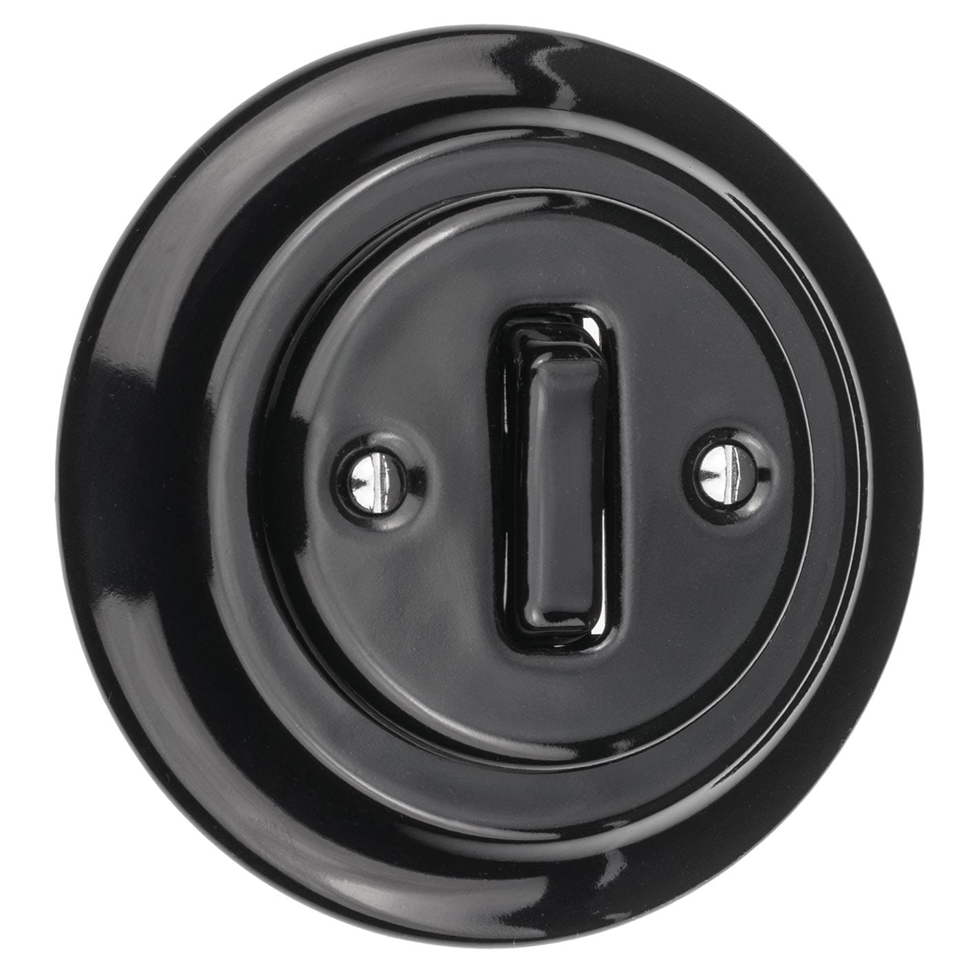 Włącznik ceramiczny podtynkowy pojedynczy czarny z ramką