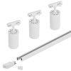 Lampy na szynie Zestaw 3 x lampa PIVOT biała + szyna 1,5m Premium 1-fazowe