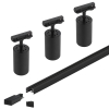 Lampy na szynie Zestaw 3 x lampa PIVOT czarna + szyna 1,5m Premium 1-fazowe