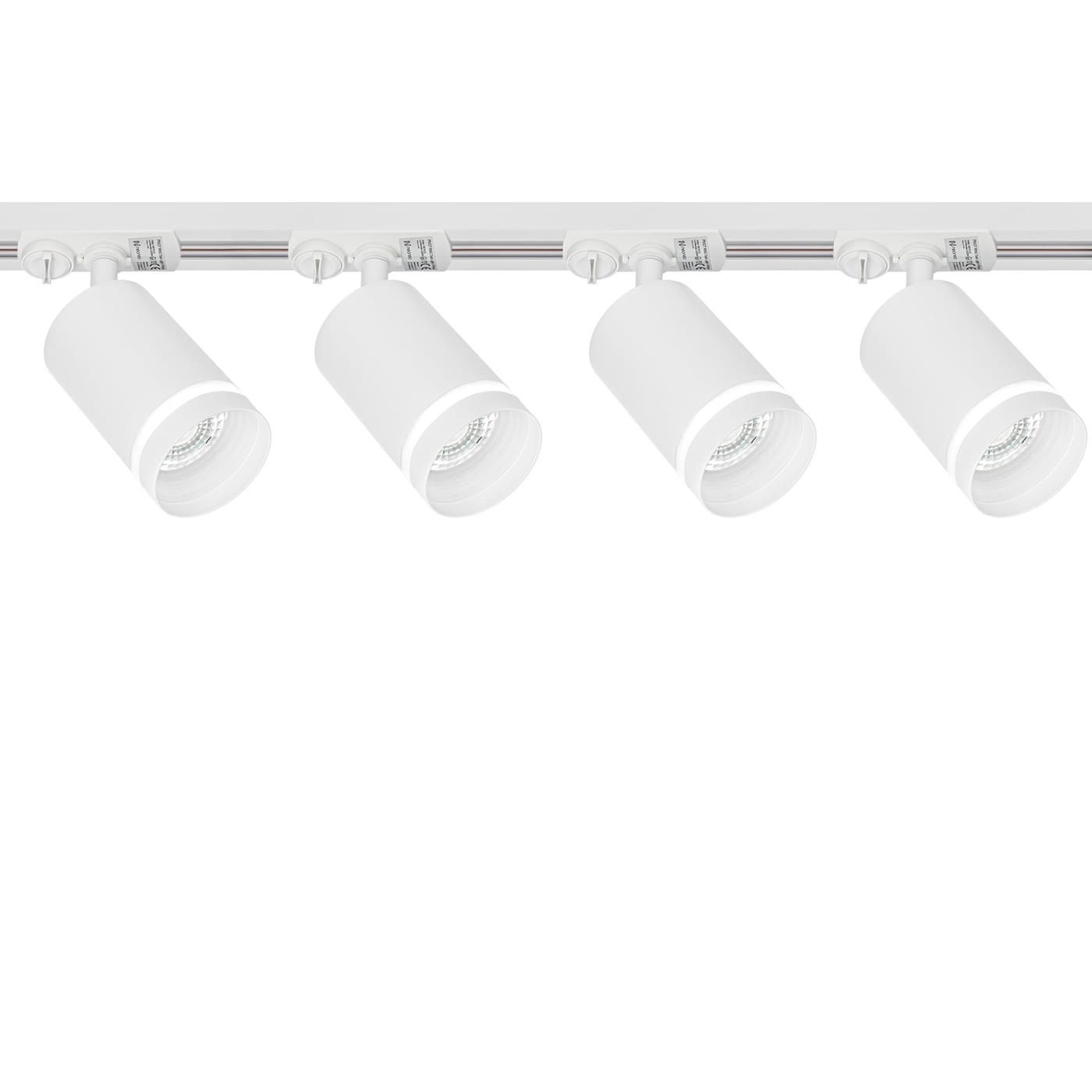 Reflektory na szynie białe 4 x Oprawa Pivot Ring + 2 x szynoprzewód 1m