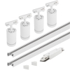 Reflektory na szynie białe 4 x Oprawa Pivot Ring + 2 x szynoprzewód 1m