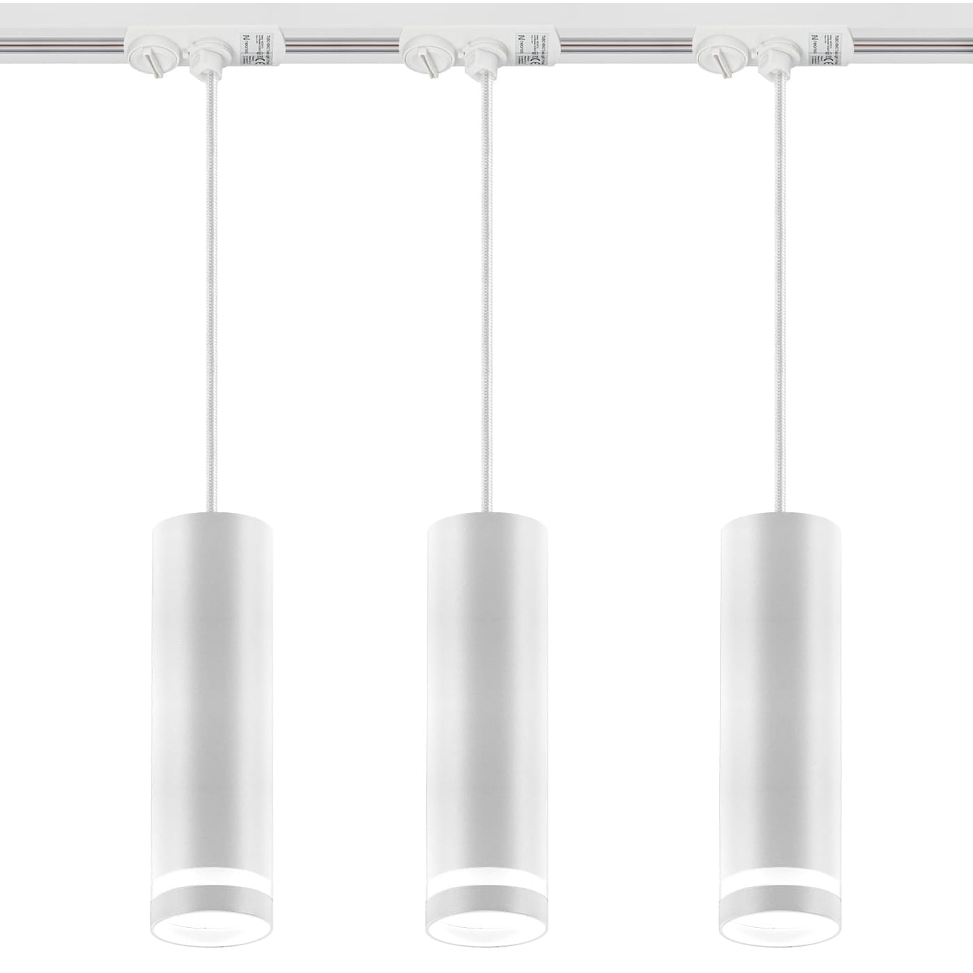 Zestaw 3x oprawa szynowa wisząca TUBO RING biała + szynoprzewód 1m