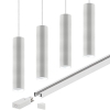 Lampy na szynie białe Zestaw 4x Lampa Wisząca TUBO + Szynoprzewód 150 cm 1-fazowa