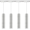 Lampy na szynie białe Zestaw 4x Lampa Wisząca TUBO + Szynoprzewód 150 cm 1-fazowa