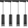 Oświetlenie na szynie czarne 4x Oprawa PIVOT RING + Szyna 1,5m