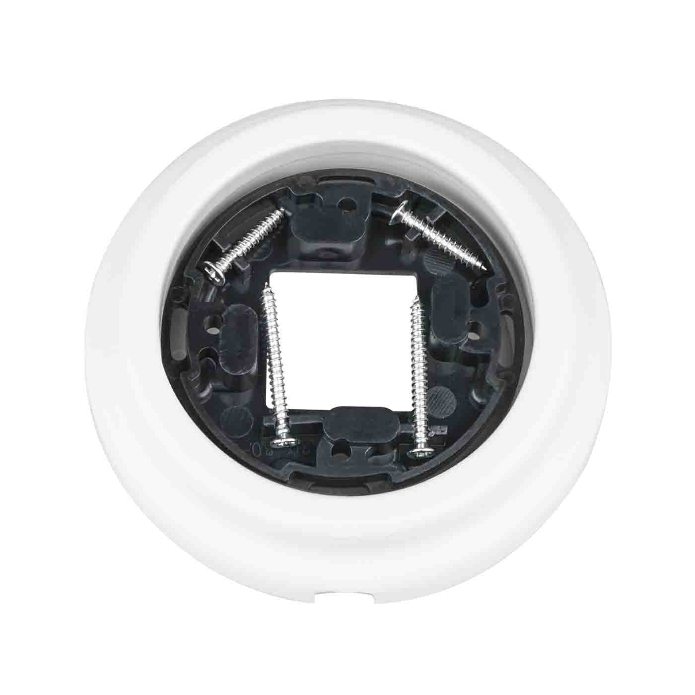 Ramka ceramiczna pojedyncza okrągła natynkowa biała