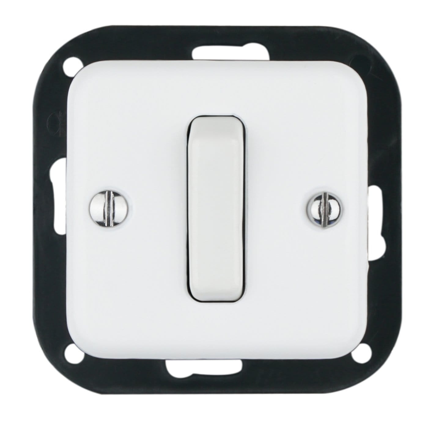 Włącznik schodowy pojedynczy kwadratowy podtynkowy biały do ramki