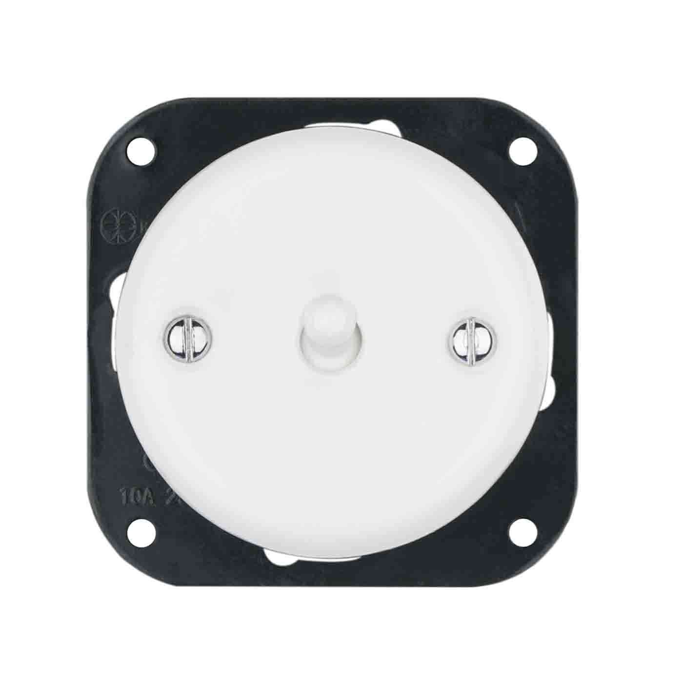 Włącznik ceramiczny dźwigienkowy schodowy pojedynczy biały