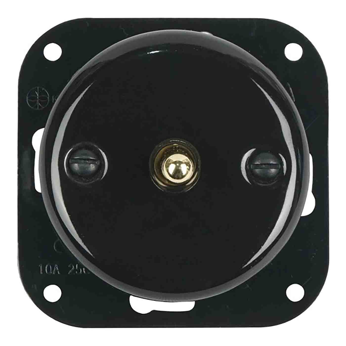 Włącznik ceramiczny Toggle schodowy pojedynczy czarny