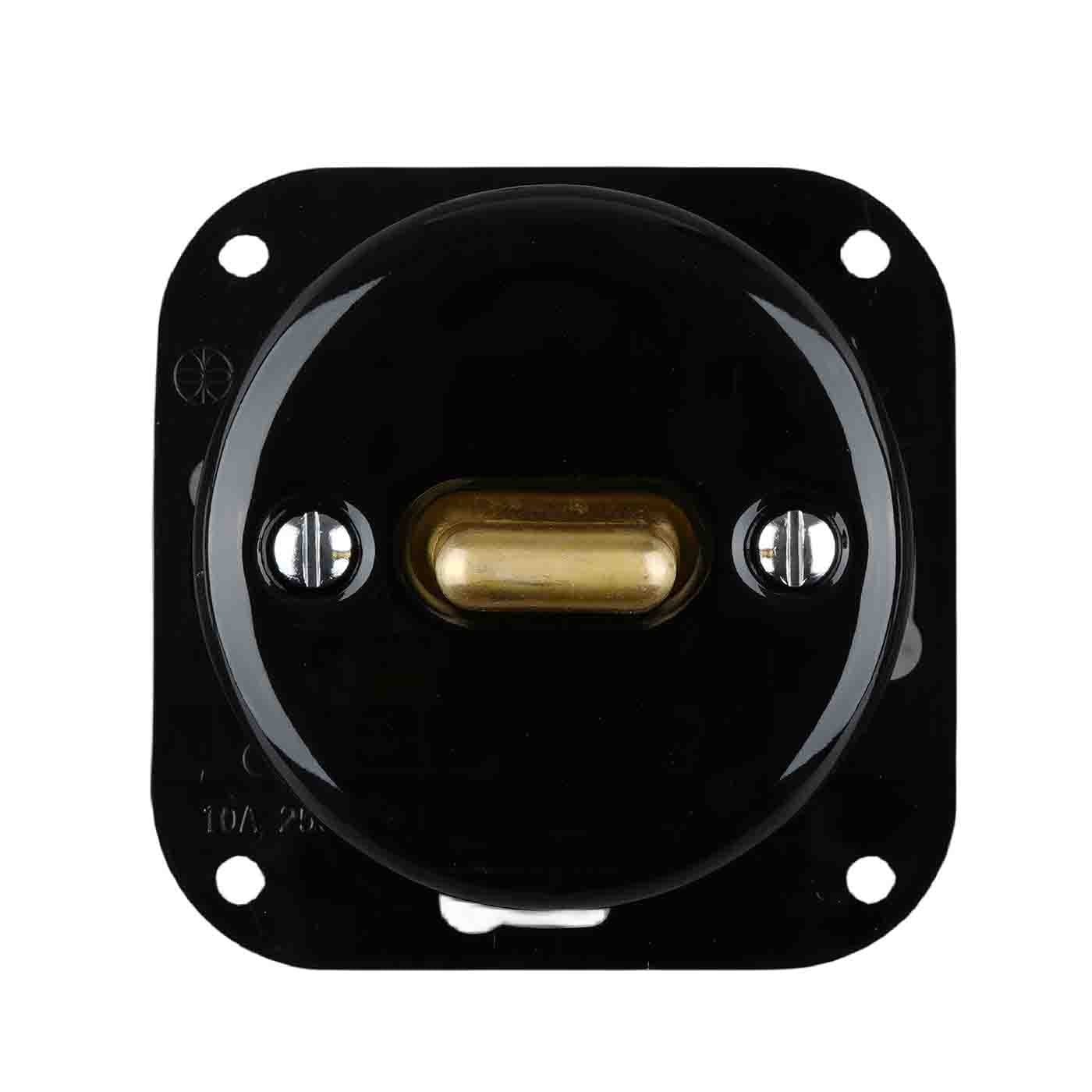 Włącznik ceramiczny Toggle krzyżowy czarny