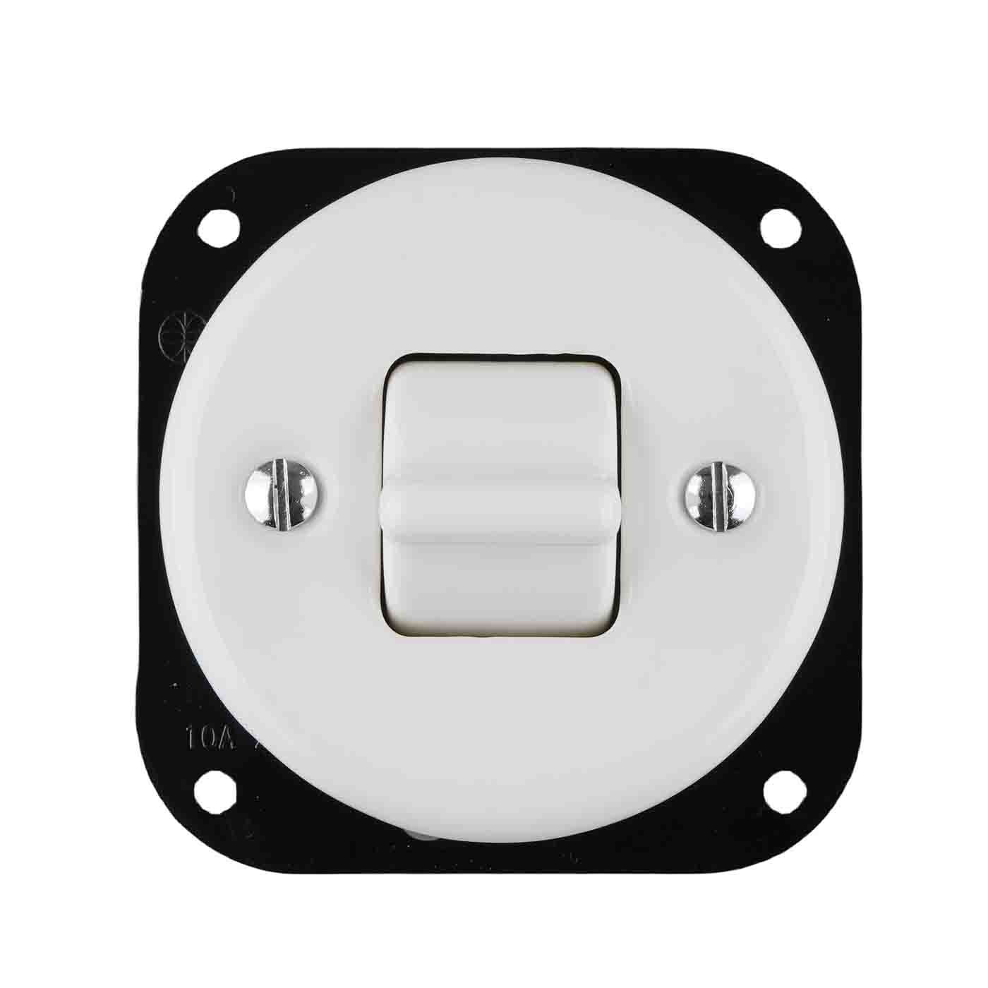 Włącznik ceramiczny hebelkowy krzyżowy biały