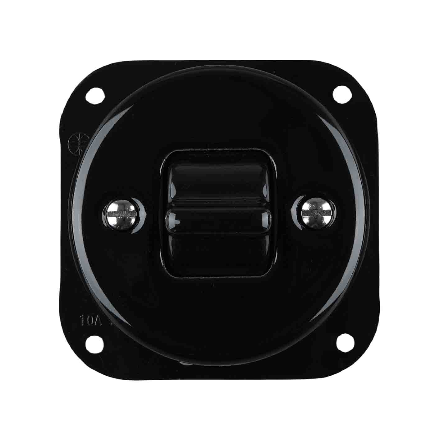 Włącznik ceramiczny hebelkowy krzyżowy czarny