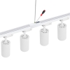 Lampy na szynach białe 4x oprawa PIVOT + 2x szyna 1m łącznik zasilający 3 fazowy