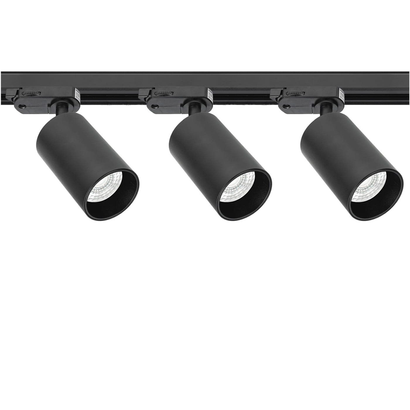 Lampy szynowe czarne 3x oprawa PIVOT + szynoprzewód 1,5 m 3-fazowy
