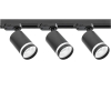 Lampy do szynoprzewodów zestaw 3x oprawa PIVOT RING czarna + szyna 1,5 m 3 fazowa