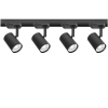 Oświetlenie szynowe 3 fazowe czarne zestaw 4 x oprawa PIVOT MINI + 2x szyna 1m