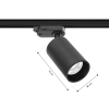 Lampy szynowe czarne 3x oprawa PIVOT + szynoprzewód 1,5 m 3-fazowy