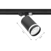 Lampy na szynie czarne zestaw 3 x oprawa PIVOT RING + szynoprzewód 1,5 m 1F