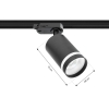 Lampy do szynoprzewodów zestaw 3x oprawa PIVOT RING czarna + szyna 1,5 m 3 fazowa