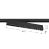 Lampa szynowa liniowa AXON DOT 24W LED 45 cm czarna 3000K 3-fazowa