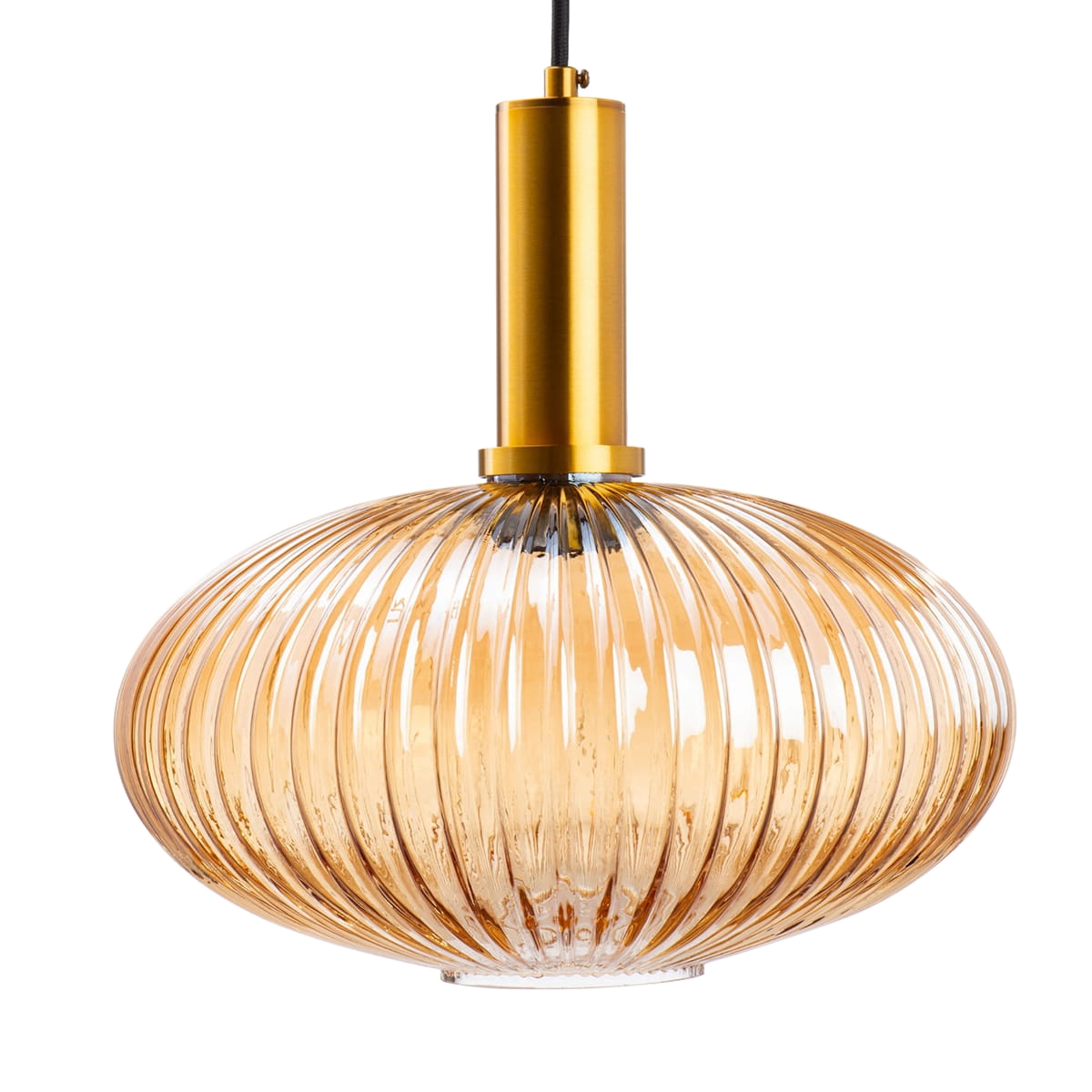 Lampa wisząca szklana retro 30cm MODERNA bursztynowa