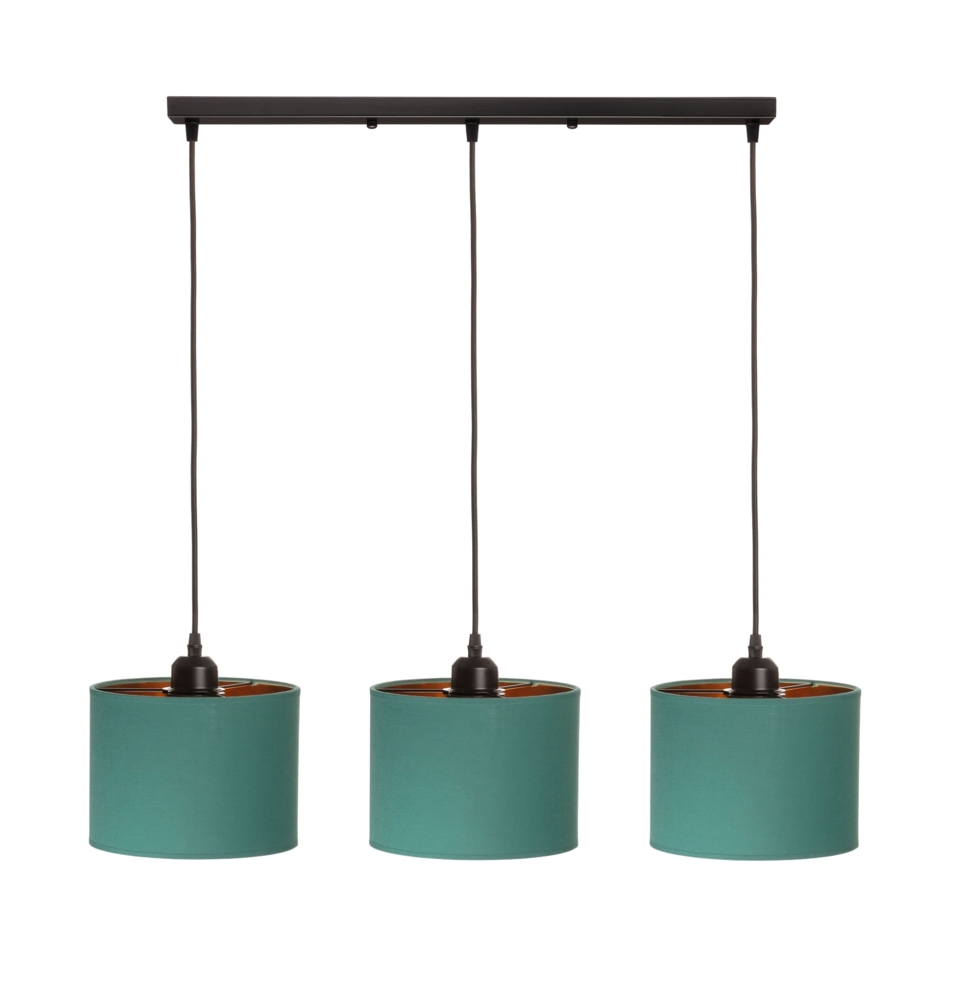 Lampa wisząca potrójna zielono złota Oro 3xE27