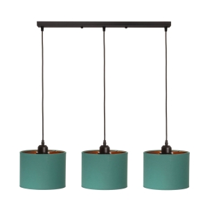 Lampa wisząca potrójna zielono złota Oro 3xE27