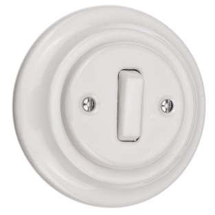 Dzwonek ceramiczny retro do drzwi przycisk dzwonka biały podtynkowy z ramką