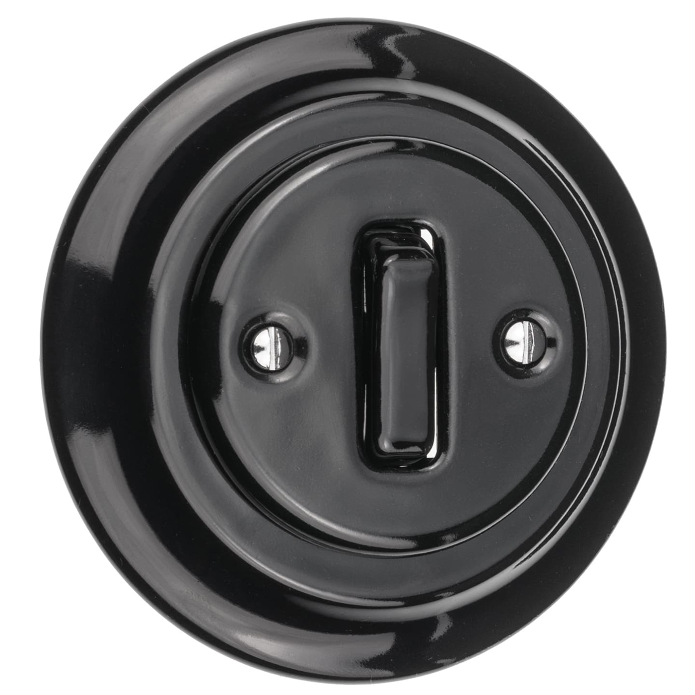 Dzwonek ceramiczny retro do drzwi przycisk dzwonka czarny podtynkowy z ramką