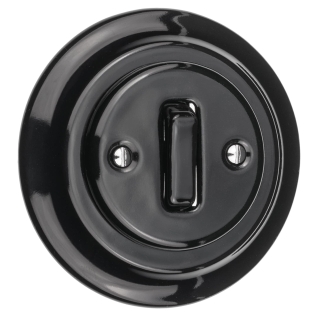 Dzwonek ceramiczny retro do drzwi przycisk dzwonka czarny podtynkowy z ramką