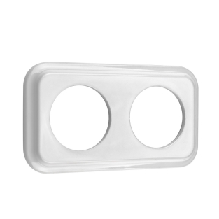 Ramka ceramiczna podwójna kwadratowa podtynkowa biała