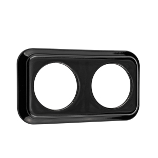 Ramka ceramiczna podwójna kwadratowa podtynkowa czarna