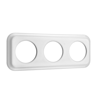 Ramka ceramiczna potrójna kwadratowa podtynkowa biała