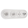 Gniazdo ceramiczne internetowe 2x RJ45 podtynkowe do ramki białe