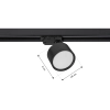 Lampa na szynoprzewód PIVOT GX53 czarna 3 fazowa wymiary
