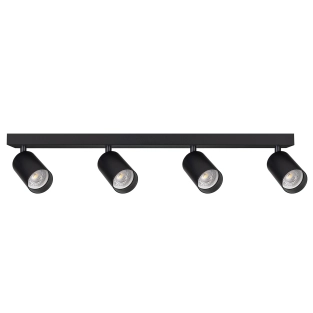 Lampa sufitowa czarna 4 punktowa ruchome reflektorki na listwie NEXA 4 4xGU10
