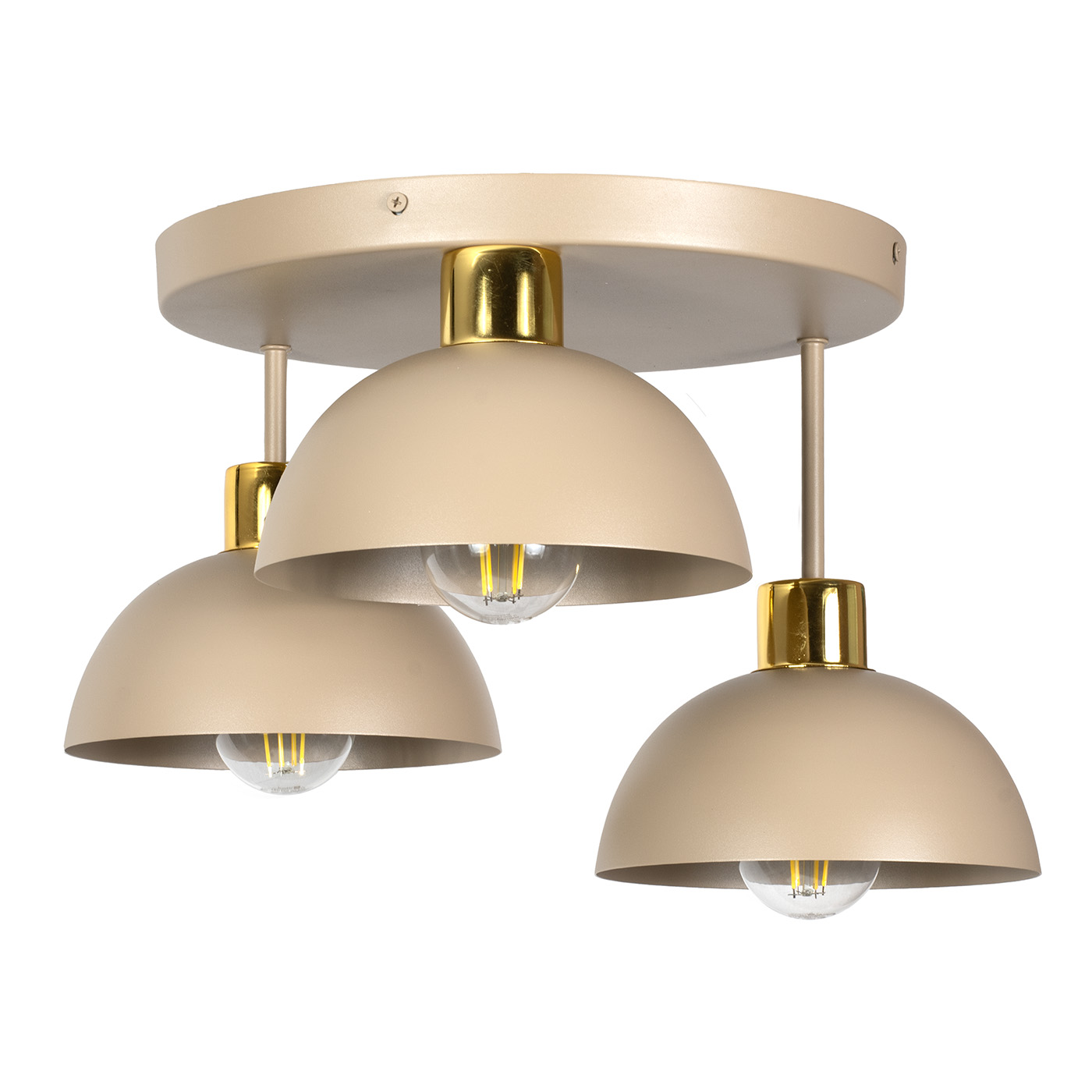 Lampa sufitowa potrójna SFERIA beżowo złota