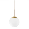 Lampa wisząca kule szklane białe mleczne 4 punktowa PLANO beżowo złota 4 xE27