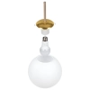 Lampa wisząca kule szklane białe mleczne 4 punktowa PLANO beżowo złota 4x E27