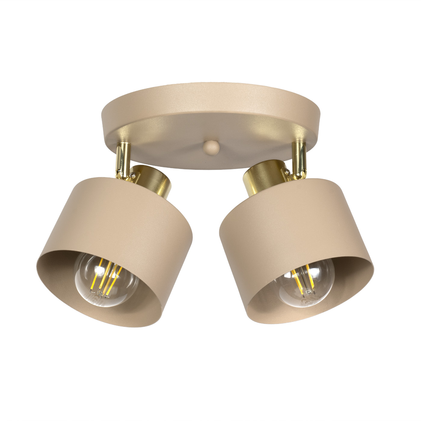 Lampa sufitowa podwójna ISOS S beżowo złota 2xE27