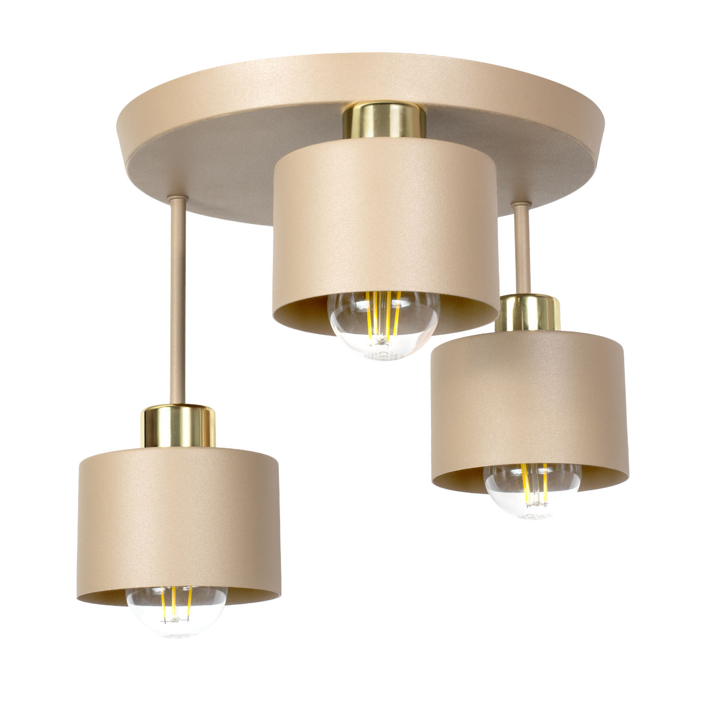 Lampa sufitowa potrójna ISOS M beżowo złota 3xE27