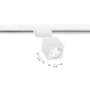 Lampa szynowa 1 fazowa biała PIVOT DICE wymiary