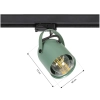 Lampa szynowa 3 fazowa PIVOT E27 oliwkowa wymiary