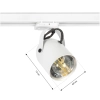Lampa szynowa PIVOT E27 biała 3-fazowa wymiary