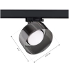 Lampa szynowa 3 fazowa PIVOT GLASS GX53 czarna wymiary